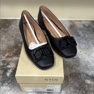 NYDJ Black Loafers Classic Slip-On Flats